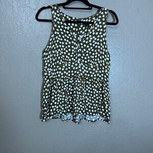 J. Crew brown polka dot peplum top nwt